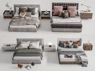 Modern Double Bed 3d model