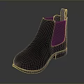 Wine Red Ankle Boots Featuring Stitching Design Black Sole And Gray Side Panel