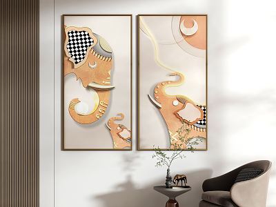 Modern Animal Painting Decorative Painting model