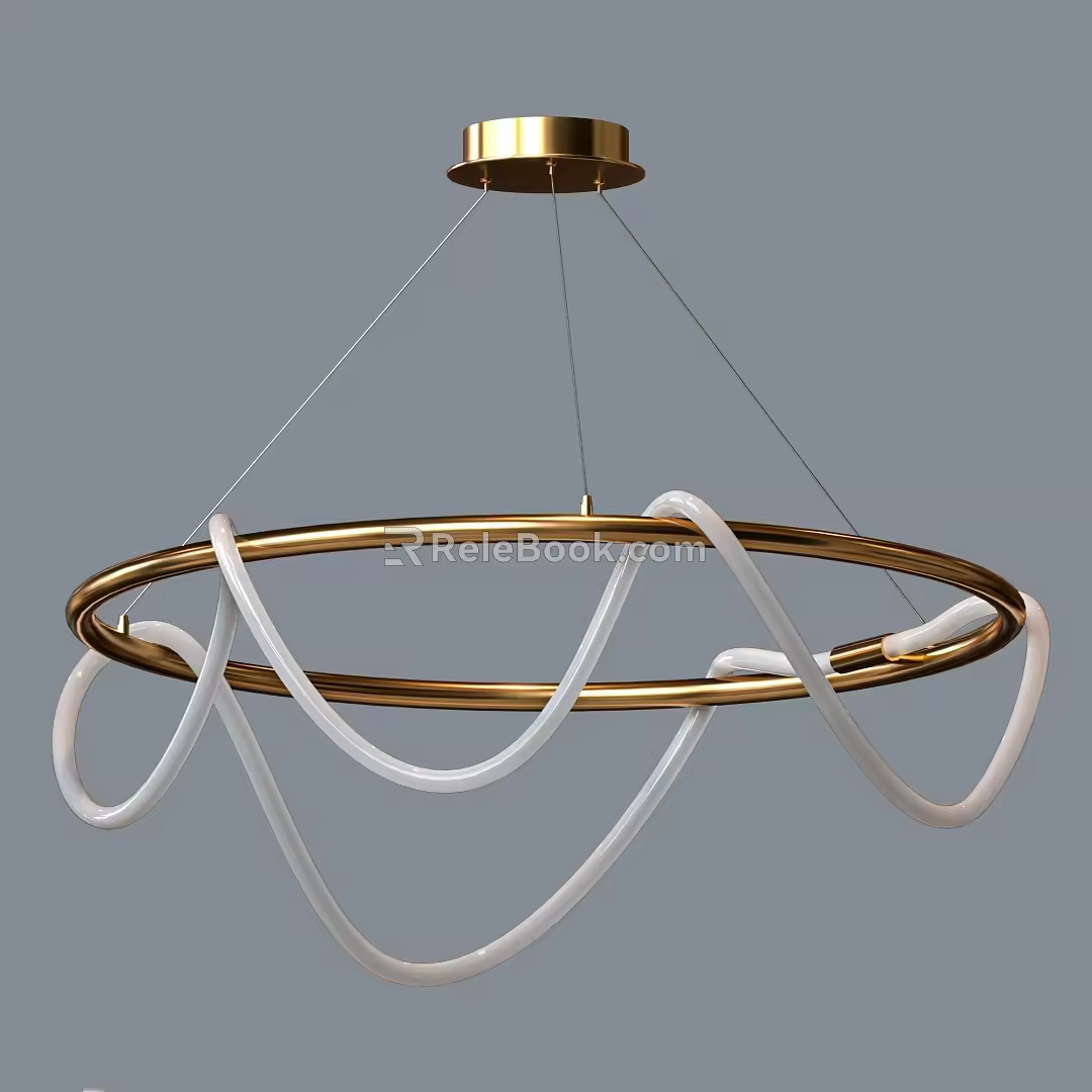 Nordic Style Chandelier Living Room Creative Art Line Winding Design Bar Table Lamp Dining Room Lamp Simple Bedroom Lamp 3d model
