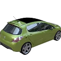 Green Peugeot Compact Hatchback Car With Black Roof Alloy Wheels And Sleek Design