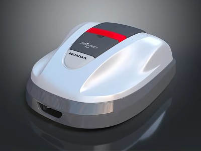 Honda White Robotic Home Cleaner With Red Stripe Sleek Design And Pro Model 3d model