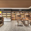 Liquor and Tobacco Store Interior With Wine Shelves Display Cabinets And Seating Area