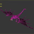 Flying Dragon Game Movie Character With Spiked Purple Wings And Black Body