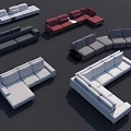 Modern Sectional Sofas In Various Colors And Styles For Living Room Decor 3d model