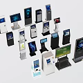 Public Facilities Featuring Various Modern Self Service Kiosks With Digital Screens 3d model