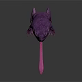 Purple Frog Standing With Extended Long Pink Tongue On White Background