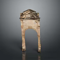 Classical Stone Arch Structure With Ornate Carvings And Architectural Design