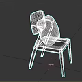 Elegant Wooden Chair With Gray Seat Backrest And Blue Pillow On Brown Legs