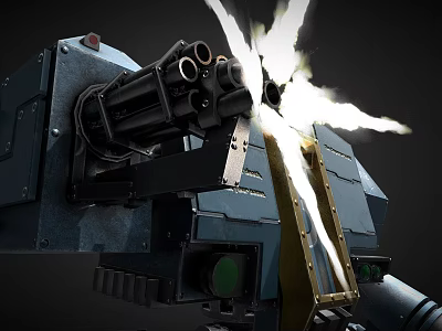 Modern Weapon Machine Gun Design With Firing Mechanism And Spark Effects 3d model