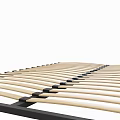 Sturdy Bed Frame Slat Support With Beige Wooden Slats And Black Border