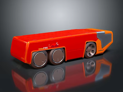 Red Fire Truck With Modern Design FIRE Lettering Four Wheels Sleek Exterior 3d model