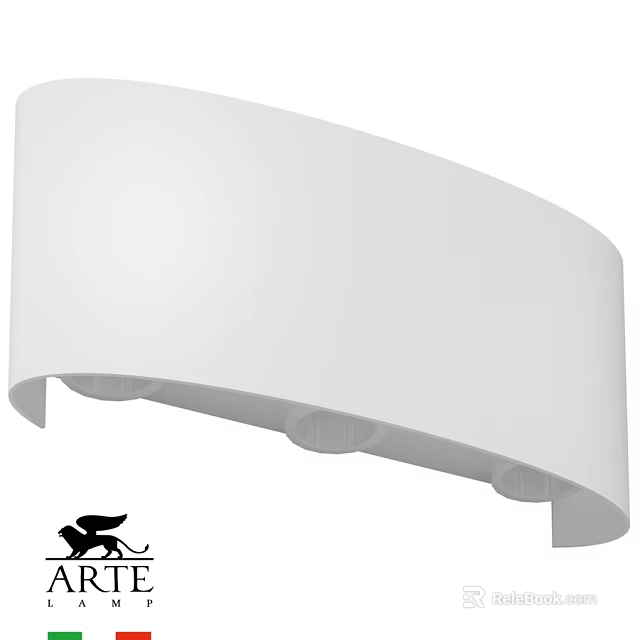 White Outdoor Wall Light With Modern Curved Design For Exterior Use 3d model 