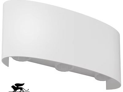 White Outdoor Wall Light With Modern Curved Design For Exterior Use 3d model