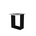 Modern Minimalist Side Table with White Marble Top and Black Metal Frame