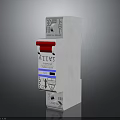 ABB White Circuit Breaker Electrical Device With Red Switch For Protection 3d model