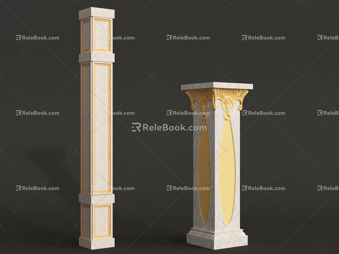 European style column square column 3d model