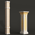 European style column square column 3d model