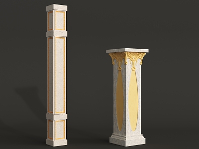 European style column square column 3d model