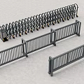 Retractable And Fixed Metal Fencing With Rail Design And Stable Base
