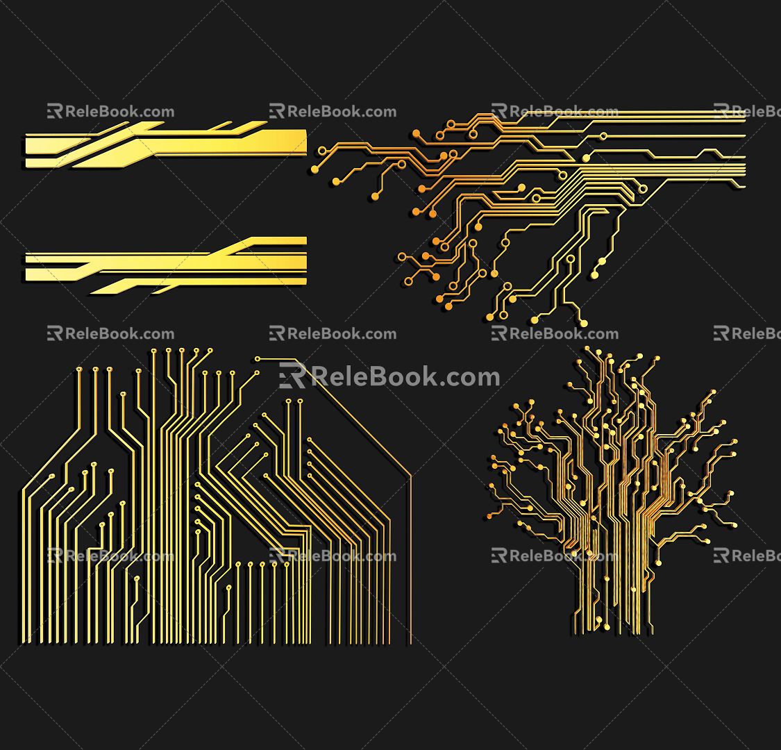 Light luxury technology lines technology elements model