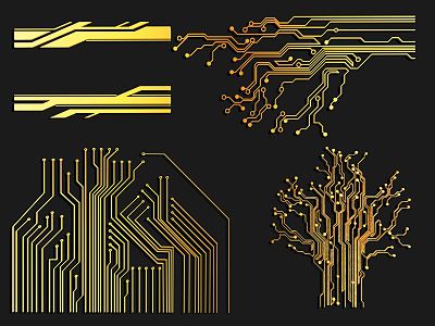 Light luxury technology lines technology elements model