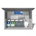 Public Garbage Classification Facility With Modern Design Recycling Bins And Display Screen 3d model