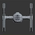 TIE Fighter Spacecraft Model With Metallic Wings And Detailed Engine Design For Space Enthusiasts