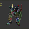 Sci Fi Mecha Robot Character In Black Armor With Shield And Mechanical Design