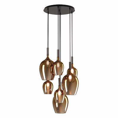 Modern Copper Ceiling Lights With Stylish Multiple Bulb Design For Home Interior Decor 3d model