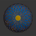 3D Rendered Hot Air Balloon With Woven Net Structure And Wooden Basket