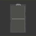 Dark Wooden Frame Glass Door With Transparent Panel Handle And Closer