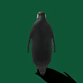Emperor Penguin With Black And White Feathers And Yellow Neck Patch On Green Background