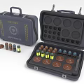 Open Captain Explosives Case With Ammunition Rounds And Storage Containers 3d model