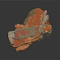 Ancient Architectural Model Featuring Stone Columns Rocky Layers And Blocks