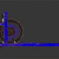 Blue Metal Industrial Equipment With Gear And Platform Structure