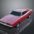 Classic Red Two Door Sedan With Smooth Shiny Exterior And Ground Reflections
