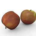 Whole Red and Green Apple with Sliced Half on White Background