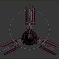 Futuristic Purple And Pink Spaceship Model With Geometric Wings And Metallic Finish