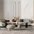 Modern sofa coffee table combination 3d model