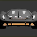Gray Concept Sports Car With Orange Accents And Sleek Aerodynamic Design