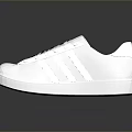 White Casual Sneakers With Laces And Striped Design For Daily Wear