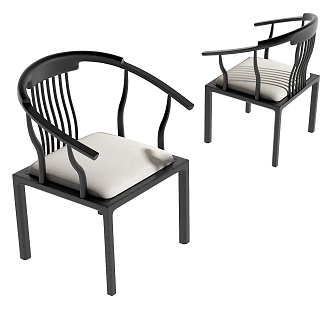 New Chinese style single chair 3d model