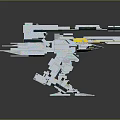 Futuristic White Mechanical Dinosaur Robot With Armored Structure And Glowing Orange Parts