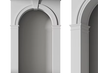 Architectural Components Featuring White Arched Structure And Decorative Columns 3d model