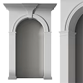 Architectural Components Featuring White Arched Structure And Decorative Columns