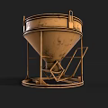 Industrial Equipment Metal Conical Container With Wheel Base And Support Frame