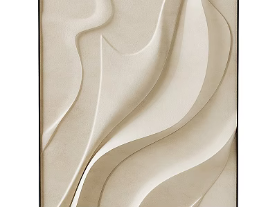Beige Decorative Frame with Wavy Textured Surface Modern Minimalist Design for Wall Art Decoration 3d model