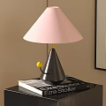 Stylish Table Lamp with Light Pink Lampshade Black Base Yellow Ball on Ezra Stoller Book