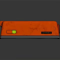 Orange Headphone Speaker With Digital Screen Display And Modern Numerical Scale Design 3d model